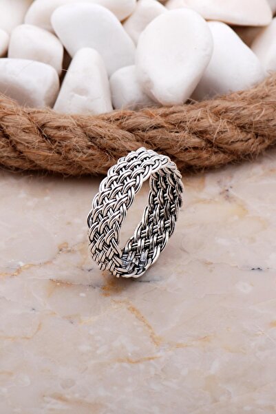 Sümer Telkari Örgü Tasarım Gümüş Yüzük 3688