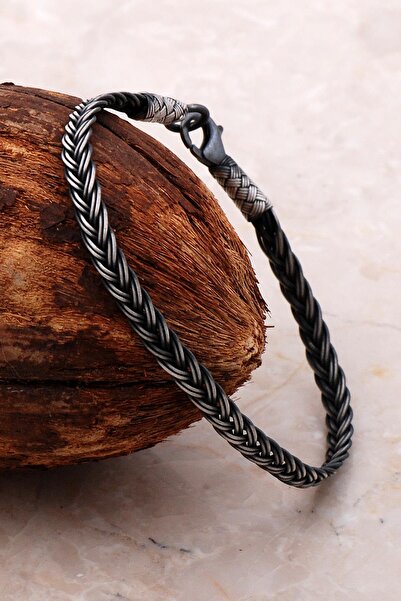 Sümer Telkari Kazaziye Işlemeli Elişi Sarma Gümüş Erkek Bileklik 3757