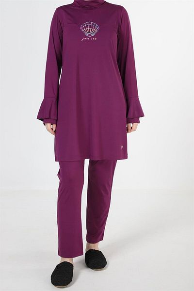 Plistre 2159_printed Boneli Full Covered Lycra 3-Piece Hijab Swimsuit