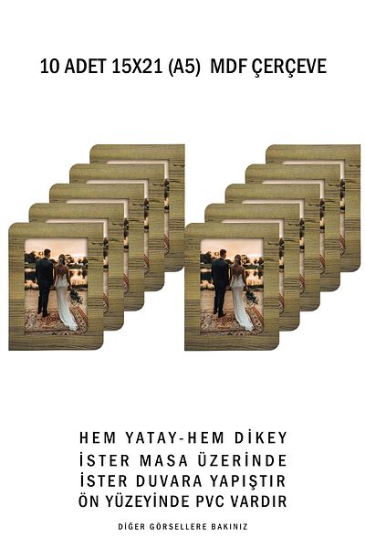 yhfoto 10 Pieces 15X21 A5 Wooden Frame - Mdf Tape Photo Frame