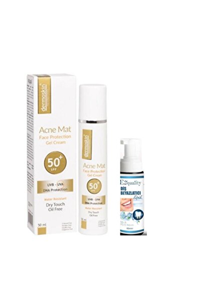 Dermoskin Acne Mat Spf50+ Güneş Koruyucu Jel Krem 50 ml - Diş Beyazlatıcı Köp...