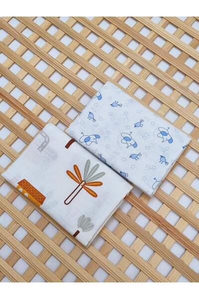 Yada Baby بطانية موسلين متعددة الأغراض 2 قطعة 100% قطن عضوي 80x80 سم