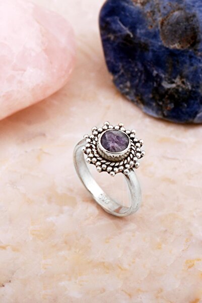 Sümer Telkari Ametist Taşlı Elişi Tasarım Gümüş Yüzük 5900