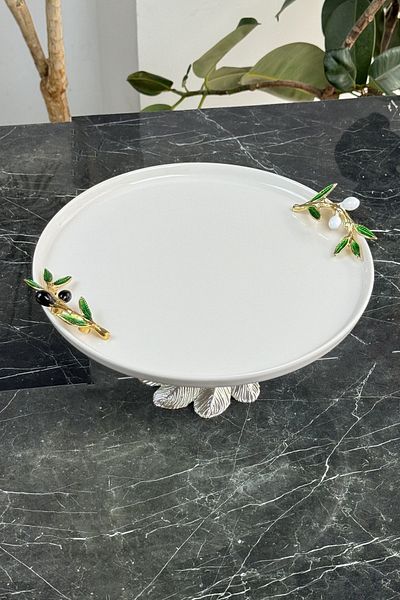MAY HOME Olive Model Porcelain Plate - Tableware, Presentation, Fruit Bowl and Dessert Serving Set