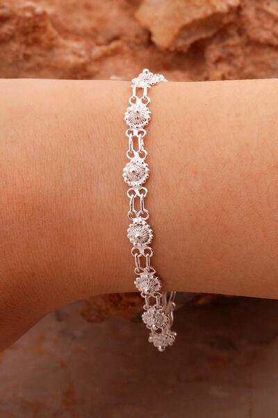 Sümer Telkari Telkari İşlemeli Elişi Gümüş Bileklik 4416