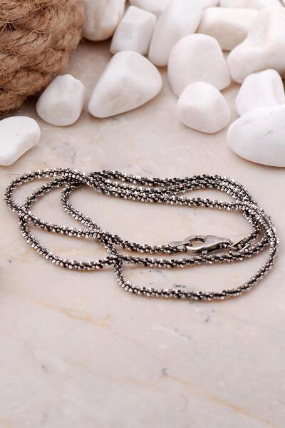 Sümer Telkari İtalyan Burgu 50 Cm Oksitli Gümüş Zincir Kolye 227