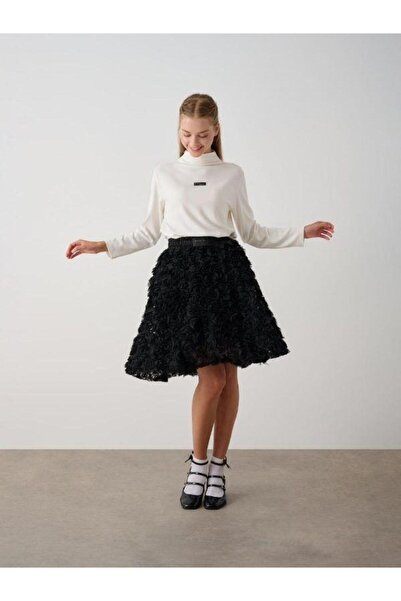 Zekids Дівчача спідниця з гумкою на талії та квітковим візерунком