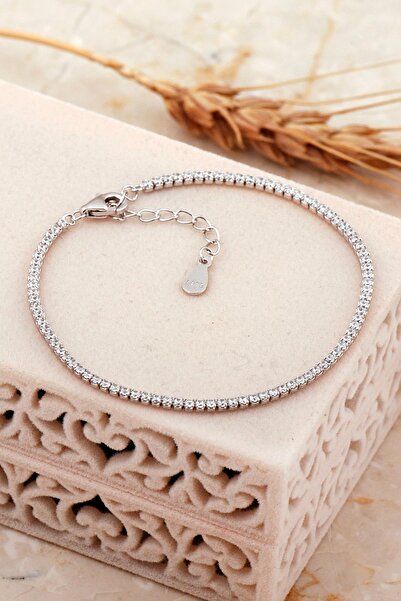 Sümer Telkari Su Yolu İnce Rodyumlu Gümüş Bileklik 4646