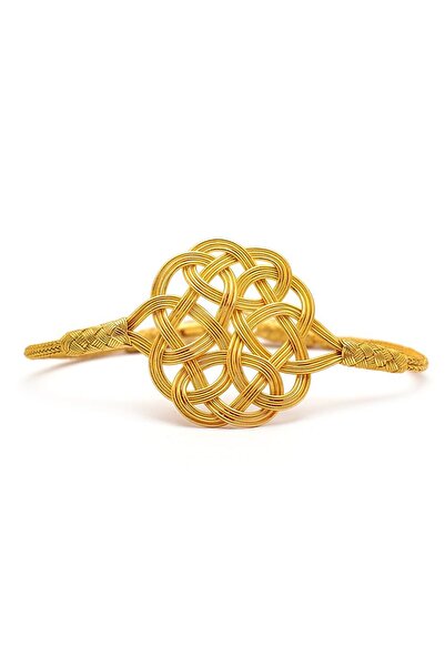 Sümer Telkari Aşk Düğümü Kazaziye Altın Yaldızlı Gümüş Bileklik 150