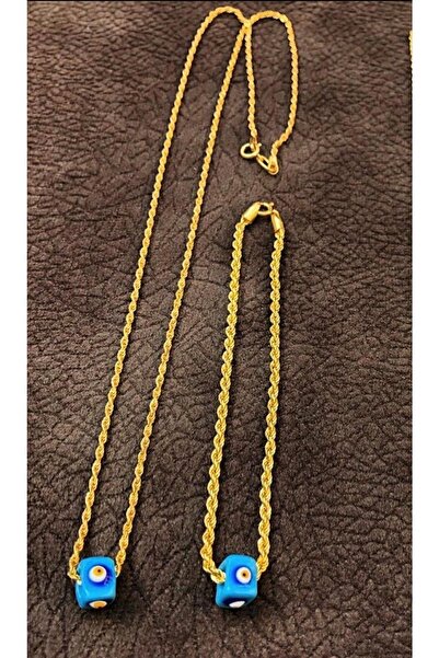 Bayar Gold Halat Burgu Zincir Kolye ve Bileklik Seti