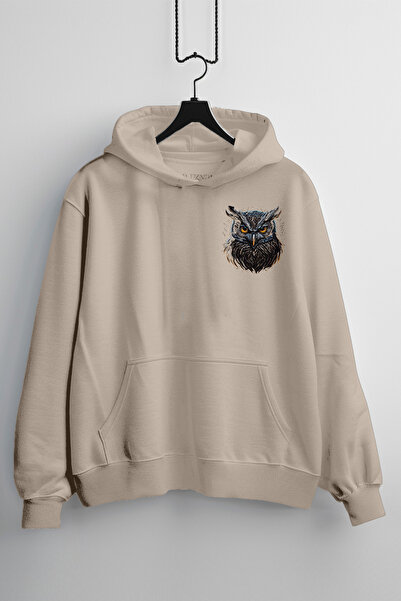 Zestia Hanorac unisex, cu imprimeu cu animale, design bufniță, croială normal...