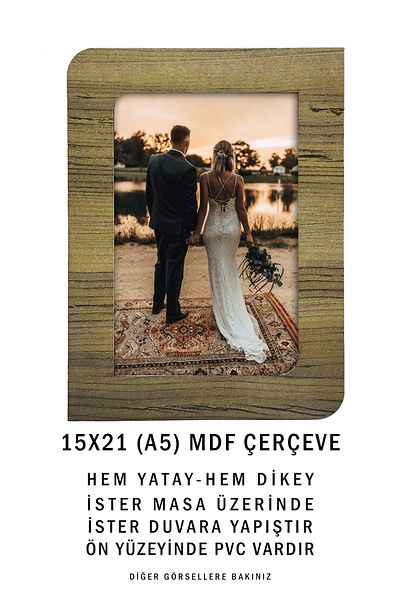 Bytwo 15X21 Model Wood and Mdf Frame - 1 Piece Tape Photo Frame