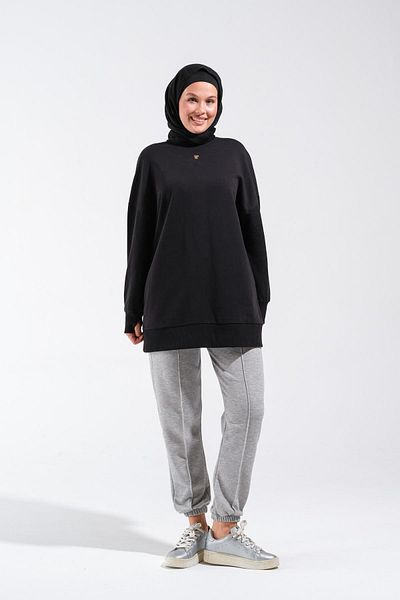 Plistre 2225_Φούτερ με γιακά ποδηλάτου Oversize