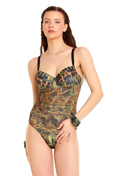 Argento Σχηματιστής στήθους Underwire μαγιό Crocodile