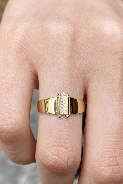 Bayar Gold 14 Ayar Altın Taşlı İ Harf Yüzük