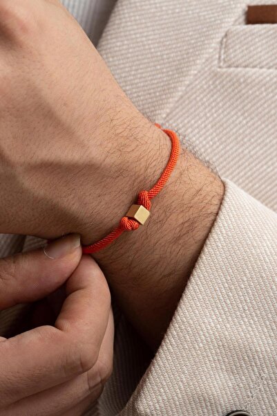 Bayar Gold 14 Ayar Altın Turuncu Kadın/Erkek Küp Bileklik