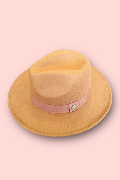 BAHELS Ρυθμιζόμενο σκληρό καπέλο Panama Cowboy - Εισαγόμενο Camel Trilby