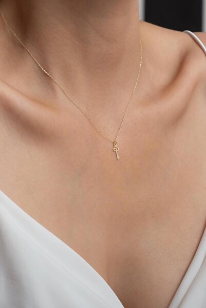 Bayar Gold 14 Ayar Altın Mini Anahtar Kolye