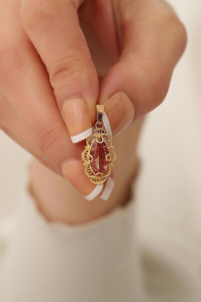 Bayar Gold 14 Ayar Altın Zultanit Mekik Taşlı Küçük Kolye Ucu