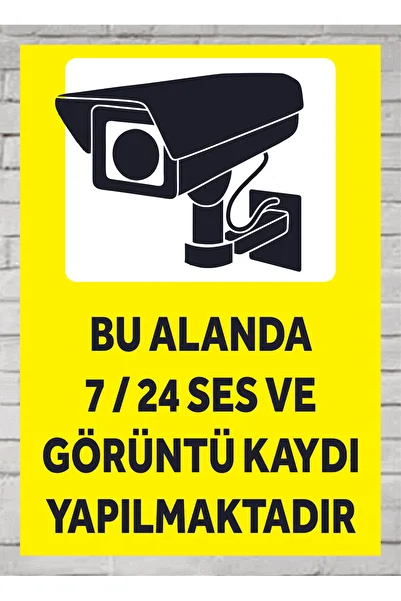 zafrakreklam In This Area 24/7 Audio and Video Recording Is Made Sign Board 24X34 cm