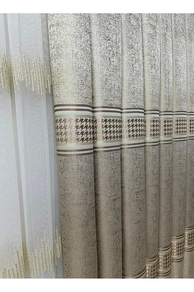 NİVEMESHOME Nivemeshome Venus Fj631728 V-116 1/3 Close Pleated Background Curtain Apm