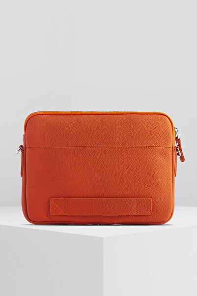 WATCHOFROYAL Orange Genuine Leather Shoulder Strap Handbag - Maestria