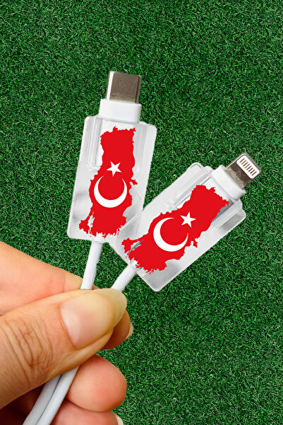 WANNA PROTECT Type-c - Lightning Iphone Uyumlu Yumuşak Desenli Sevimli Silikon Kablo Ucu Koruyucu