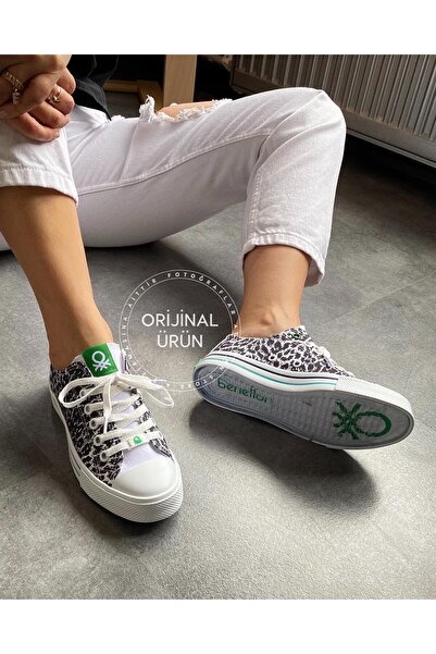 United Colors of Benetton BNT-30179 Benetton Keten Kadın&Çocuk Spor Ayakkabı - Beyaz S.& Leo