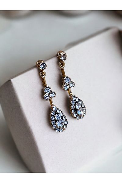 FAYRA ACCESSORIES Crystal Stone Dangle Earrings