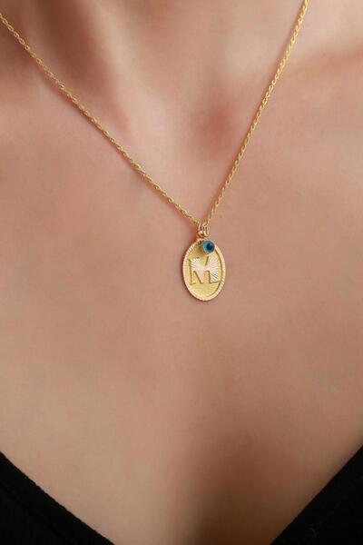 Bayar Gold 14 Ayar Altın M Harf Nostaljik Kolye