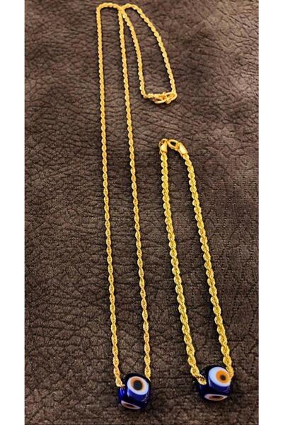 Bayar Gold Halat Burgu Zincir Kolye ve Bileklik Seti