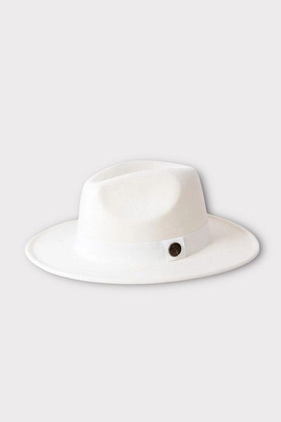 BAHELS Pălărie Panama - albă importată, cowboy dur, șapcă Fedora reglabilă