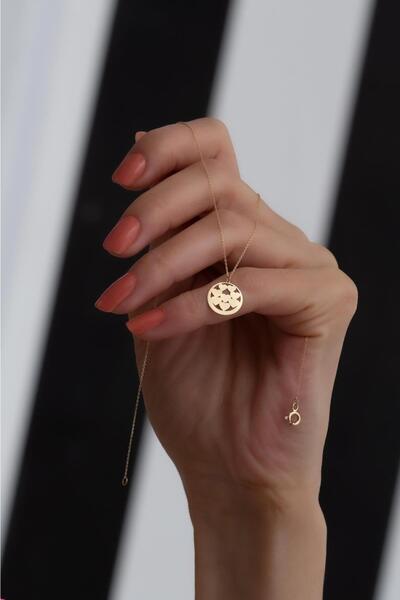 Bayar Gold 14 Ayar Altın Kalpli Halka Kolye