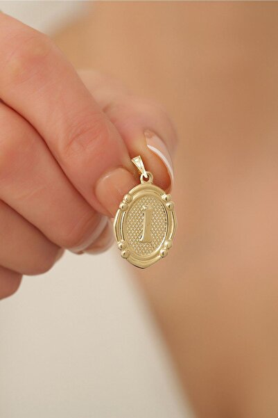 Bayar Gold 14 Ayar Altın I Harfli Retro Kolye Ucu