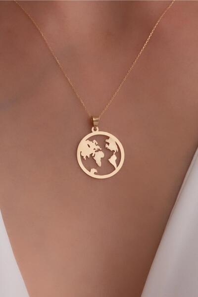 Bayar Gold 14 Ayar Altın Dünya Kolye
