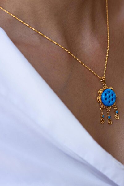 Bayar Gold 14 Ayar Altın Süryani Gözü Kolye Çok Gözlü Telkari Pullu