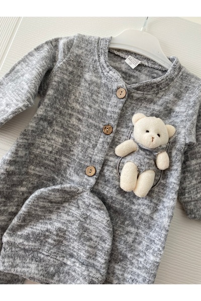 Baalaa Teddy Bear with Pocket Detailed Jumpsuit Hat