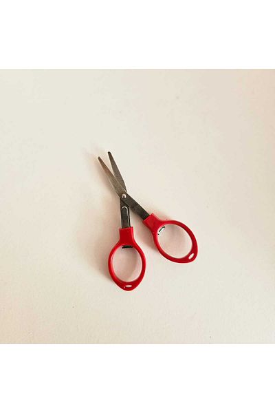 urzsmell Folding Glasses Scissors (Plastic Handle) Red
