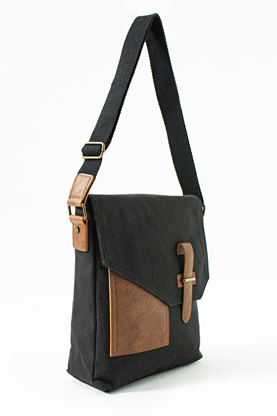 Fiyaka GK62 Μαύρη πάνινη τσάντα Messenger - Πολλαπλών κομματιών, Universite Casual, Τσάντα MacBook Tablet