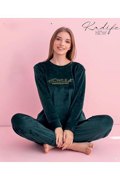 PİJAMERRY Set de pijamale de iarnă pentru femei Pijamerry, din catifea, 3025P - 1 buc