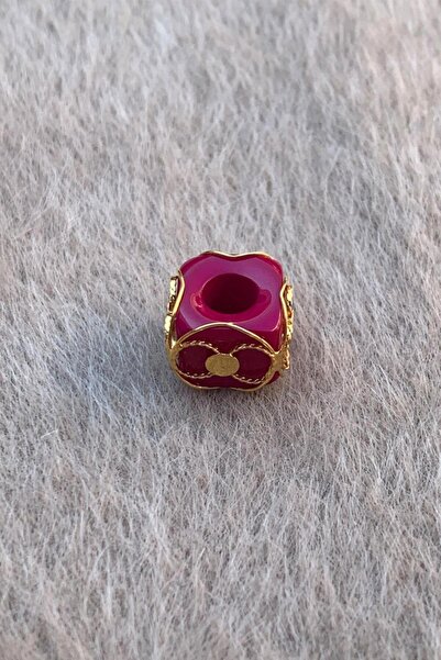 Bayar Gold Altın Fuşya Orta Boy Telkari Hülyam Boncuk