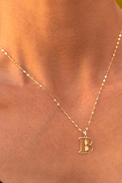 Bayar Gold 14 Ayar Altın B Harf Soft Kolye