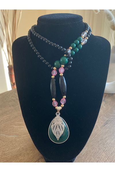 Store Green Charm Colorful Beads Mystic Style Women's Necklace