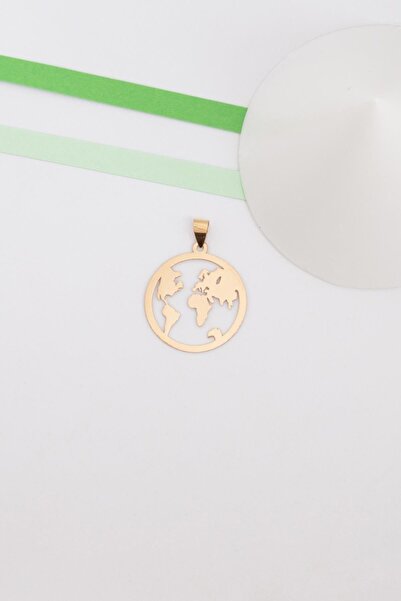 Bayar Gold 14 Ayar Altın Dünya Kolye Ucu 2 cm