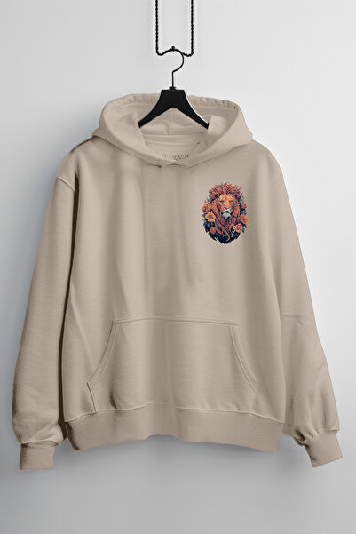 Zestia Φούτερ Unisex, Σχέδιο Λιοντάρι με Ζώα, Τυπωμένο, Κανονική Εφαρμογή, Κρ...