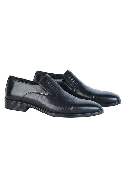 Pierre Cardin 120525 Κομψά δερμάτινα παπούτσια με μοτίβο από καουτσούκ Μαύρα