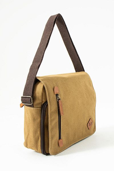 By Hakan GK61 Canvas Messenger Bag - Multi-Compartment, University Shoulder Bag, MacBook Tablet Bag, Χρώμα άμμου