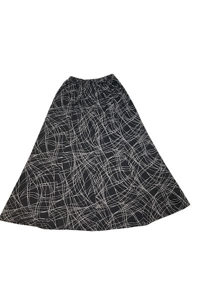 ECE GİYİM Women's Waist with Elastic Patterned Large Size Skirt