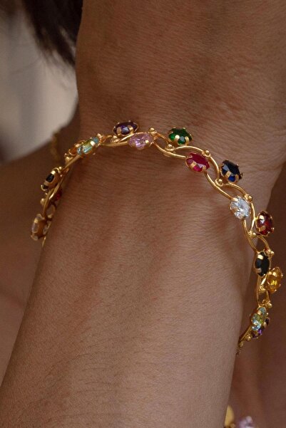 Bayar Gold 14 Ayar Altın Renkli Sarmaşık Kelepçe Bilezik