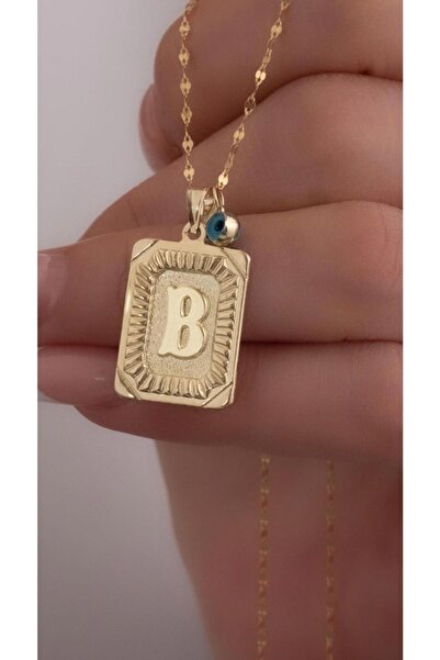 Bayar Gold 14 Ayar Altın B Harf Vintage Kolye